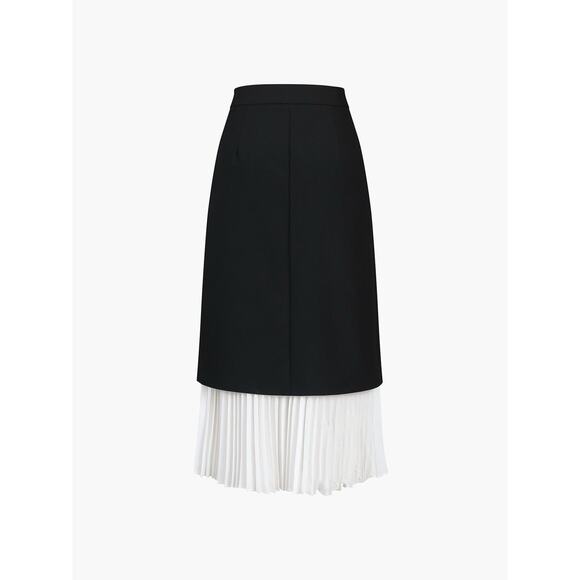 Commence Two Tone Pleated Long Skirt~Black/White~NEW w/Tags~Large - Picture 12 of 14